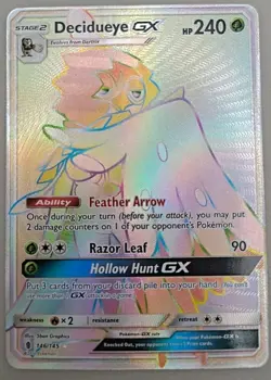 Pokemon TCG Decidueye GX 146/145 Secret Rare Rainbow Guardians Rising Near Mint - Image 1