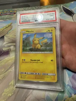 2019 POKEMON SM BLACK STAR PROMO #SM183 PIKACHU-HOLO PSA 9 - Image 1