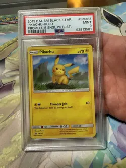 2019 POKEMON SM BLACK STAR PROMO #SM183 PIKACHU-HOLO PSA 9 - Image 2