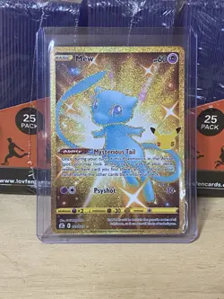 Pokemon TCG - Mew 25/25 Celebrations - Full Art - Gold Secret Rare Holo - NM - Image 2