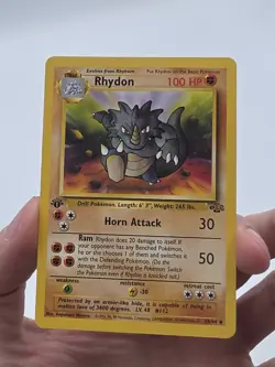 Rhydon 45/64 Uncommon 1st Edition Jungle Pokemon HP - Image 1