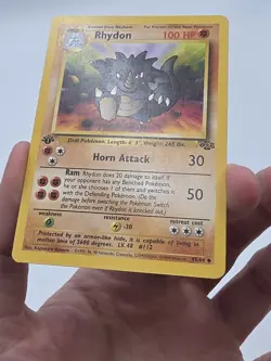 Rhydon 45/64 Uncommon 1st Edition Jungle Pokemon HP - Image 3