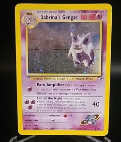 Sabrina's Gengar 014/132 Pokemon Gym Heroes Holo MP With Swirl Next To Gengar - Image 1