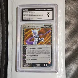 Pokemon Rocket's Mewtwo ex 99/109 Holo Ultra Rare Team Rocket Returns CGC 9 - Image 1