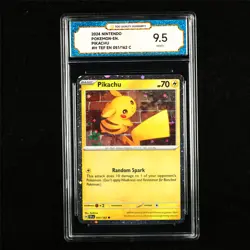 TQG 9.5 MINT+ 2024 Pokemon ENG Pikachu 051/162 C - Image 1