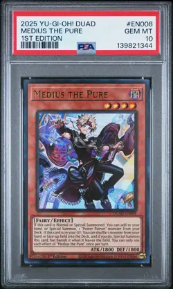 Medius The Pure EN008 1st Edition Duad-duelist's Advance Yugioh PSA 10 - Image 1