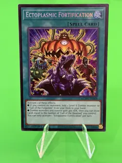 Yu-Gi-Oh Maze Of Muertos Ectoplasmic Fortification Secret Rare MZMU-EN008 NM!!! - Image 1