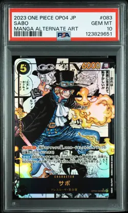 MANGA ALT ART SABO One Piece 2023 OP04 Kingdoms/Intrigue Japanese #083 PSA 10 - Image 1