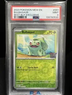2023 POKEMON MEW EN-151 BEST BUY EXCLUSIVE #001 BULBASAUR PSA 9 - Image 1