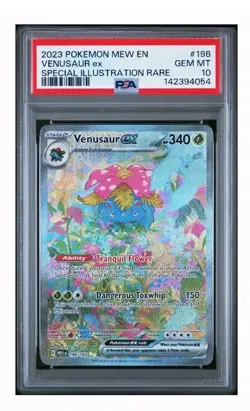 2023 POKEMON MEW EN-151 SPECIAL ILLUSTRATION RARE #198 VENUSAUR EX PSA 10 - Image 1