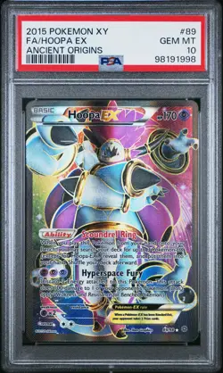 2015 POKEMON XY ANCIENT ORIGINS #89 FULL ART/HOOPA EX PSA 10 - Image 1