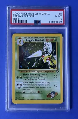 2000 Pokemon Gym Chal. Koga’s Beedrill Holo #9 PSA 9 MINT - Image 1