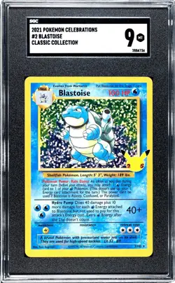 SGC 9 Blastoise 2/102 Pokemon Celebrations Classic Collection 2021 - Image 1