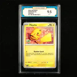 TQG 9.5 MINT+ 2024 Pokemon ENG Pikachu 051/162 C - Image 1