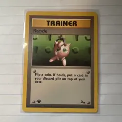 Pokemon Recycle 61/62 Fossil 1st Edition Regular Common Jigglypuff TCG Card - Image 1