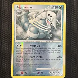 2007 POKEMON D & P MYSTERIOUS TREASURES SET AGGRON REV HOLO CARD 1/123 - Image 1