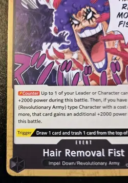 Hair Removal Fist OP12-098 Uncommon Legacy Of The Master One Piece Card Game - Image 4