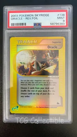 PSA 9 MINT Oracle REVERSE HOLO 138 2003 Skyridge WOTC Pokemon Card - Image 1