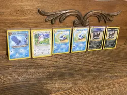 Pokemon Card Lot 6 Light Vaporeon Wigglytuff Hounddour Omanyte 2000 Neo Destiny - Image 1