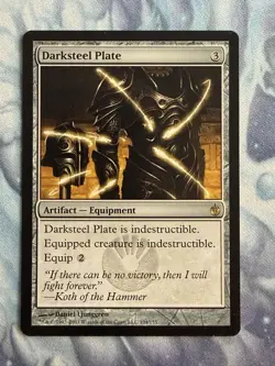 Darksteel Plate - Mirrodin Besieged - Magic the Gathering - MTG - Light Play - Image 1