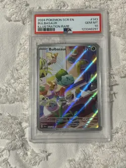 2024 POKEMON SCR EN-STELLAR CROWN ILLUSTRATION RARE #143 BULBASAUR PSA 10 - Image 1