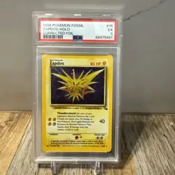 1999 Pokemon Base Set Unlimited Zapdos Holo #16 PSA 5 - Image 1