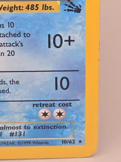 Lapras Pokemon Card TCG 10/62 Fossil Set Unlimited Holo - Image 4