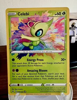 Pokemon TCG SWSH Vivid Voltage Celebi Amazing Rare #009/185 - Image 1