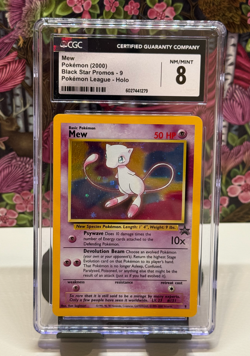 Mew Black Star Promo No. 9 Pokemon League Holo 2000 English Swirl CGC 8 - Image 1