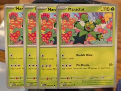 Pokemon TCG Paldean Fates Maractus 003/091 x4 Playset - Image 1