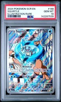 PSA 10 Squirtle 148/142 Pokemon Stellar Crown Illustration Rare Scarlet Violet - Image 1