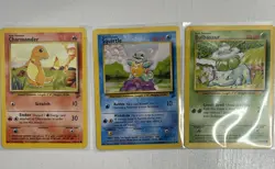 Pokemon WOTTCG VTG Starter Pokemon Base Set 2 Squirtle Charmander Bulbasaur - Image 1