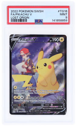 2022 Pokemon Sword and Shield Lost Origin Pikachu V Trainer Gallery #TG16 PSA 9 - Image 1