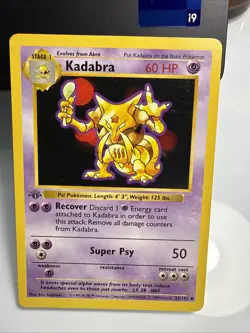 Pokemon Kadabra Base Set Shadowless First Edition Non Holo - Image 1