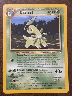 Pokemon TCG Bayleef 29/111 Neo Genesis Regular Uncommon LP - Image 1