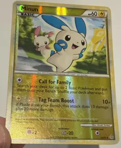 2010 Pokemon Unleashed #34/95 Minun Reverse Holo LP (See Desc) - Image 3