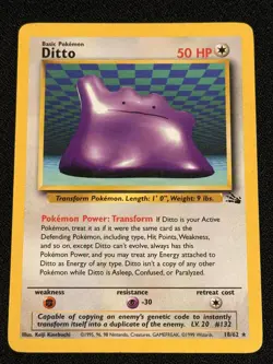 Pokemon Fossils Non Holo Rare 3/62 Ditto English WOTC Unlimited MP - Image 1