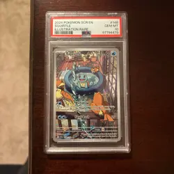 Pokemon Squirtle Illustration Rare 148/142 Stellar Crown Holo PSA 10 2024 - Image 1