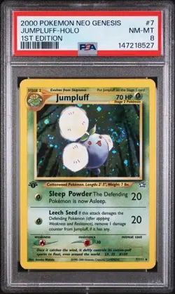 2000 Pokemon Neo Genesis 1st Edition Jumpluff Holo #7/111 PSA 8 - Image 1