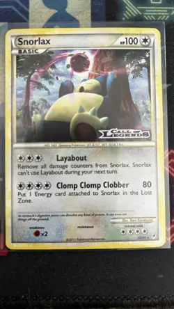 Snorlax (Prerelease) 33/95 Pokemon Call of Legends 2011 Holo Rare LP - Image 1