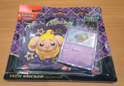 Pokemon Paldean Fates Tech Sticker with 3 Booster Pack FIDOUGH Shiny Promo NEW - Image 1