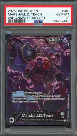 PSA 10 Marshall D. Teach 2nd Anniversary Set OP09-081 EN One Piece B25 - Image 1