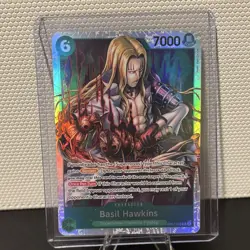Bandai One Piece CCG Basil Hawkins OP07-029 Character Holo 7000 Power - Image 1