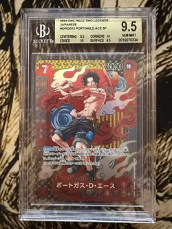 BGS 9.5 Portgas D. Ace One Piece 2024 OP08 Japanese SP OP02-013 SR - Image 1