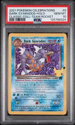 Pokemon TCG Dark Gyarados 8/82 Celebrations Classic Collection PSA 10 - Image 1