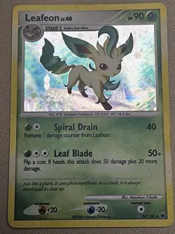 Leafeon 24/100 Holo (Damaged) - Majestic Dawn Pokemon Card for Collectors - Image 1