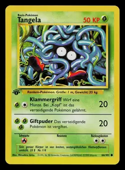 Pokemon Card - Tangela German 1st Edition Base Set 66/102 Common - Image 1