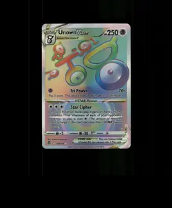 Fan-Art READ DESCRIPTION BELOW HOLO Unown Card Unown Pokemon Card p3 - Image 1