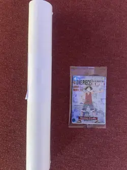One Piece Monkey D. Luffy College Basketball SEALED Promo Card W Poster STJOHN - Image 1