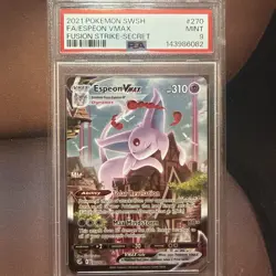 Espeon Vmax Fusion Strike Alt Art Pokemon Card 270/264 PSA 9 New Cert - Image 1